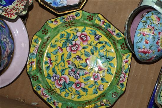 A group of Chinese Canton enamel polychrome wares
